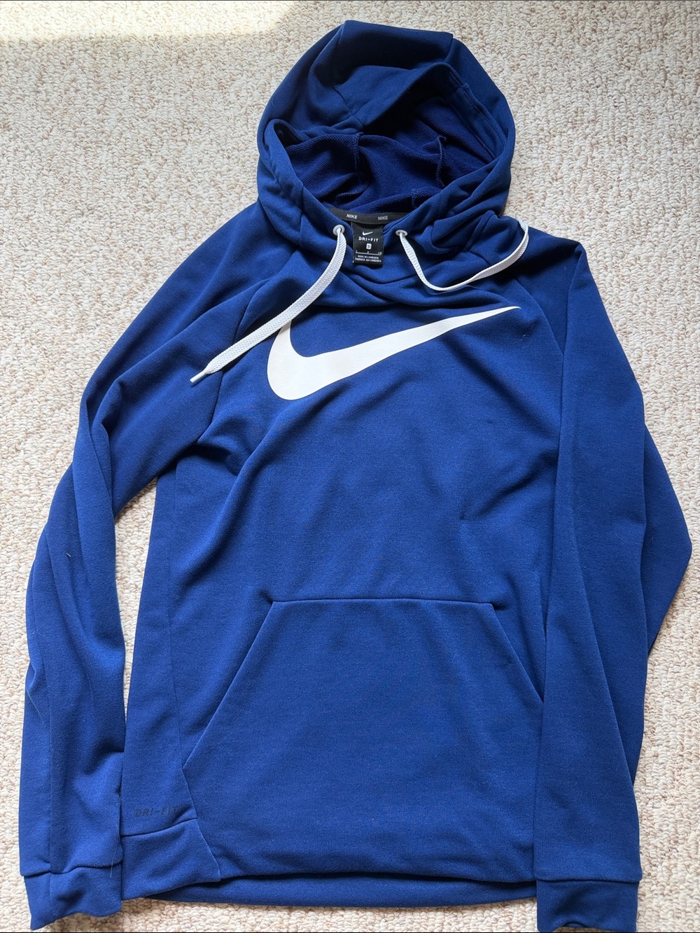 Nike Men's Royal Blue Hoodie with White Swoosh